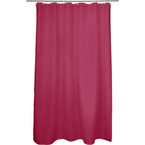 1 - Rideau De Douche - PEVA - Imperméable Et Décoratif - Pour Salle De Bain - Rose Framboise - 180x200cm (1/2)