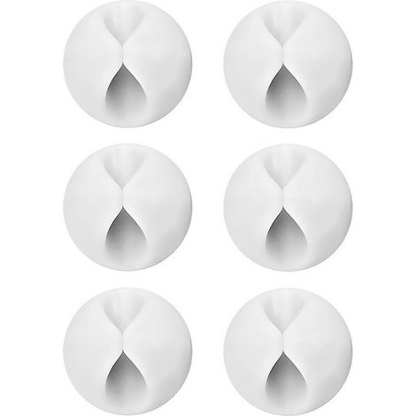 Un lot de 6 clips de câble en forme de X, polyvalents, adaptés à une utilisation au bureau, aux câbles USB, etc.
