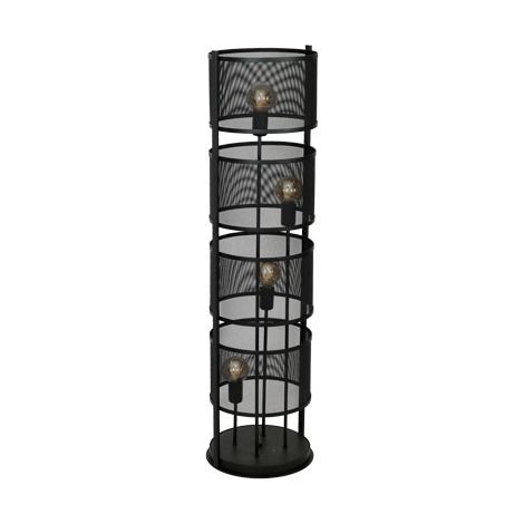 Lampadaire déco Rim métal noir mat 4xE27 15W Luminex
