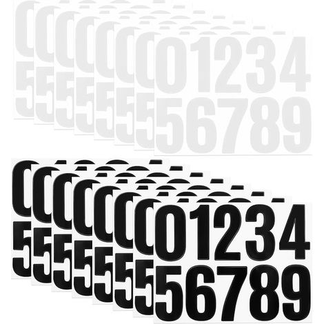Number Sticker, Numbers Stickers, Large Adhesive Numbers, Waterproof Vinyl Stickers White Black for Address Mailbox Signs Home