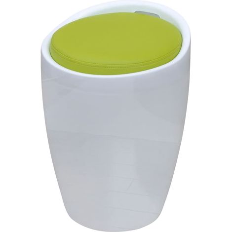 vidaXL Tabouret Blanc et vert Similicuir (1/5)