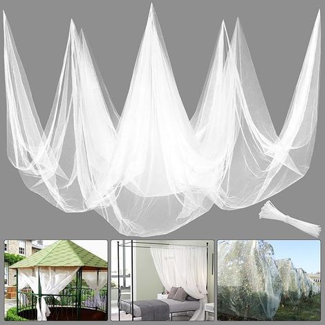 Moustiquaire de jardin/terrasse, maille respirante, anti-oiseaux et anti-insectes, peut également servir à couvrir les légumes, 3 x 10 m,blanc. (1/5)