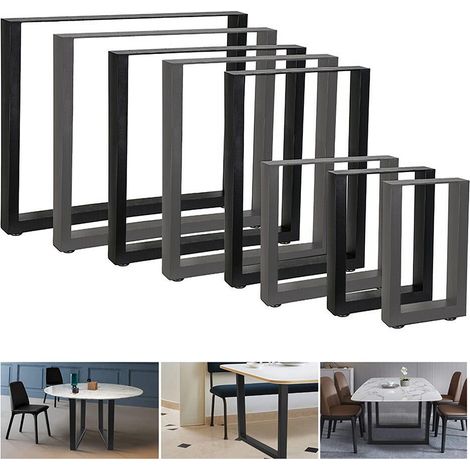 Melko 2 Stück Tischkufen  70x72 cm Esstisch Tischbeine Schwarz Bankkufen Stahl 
