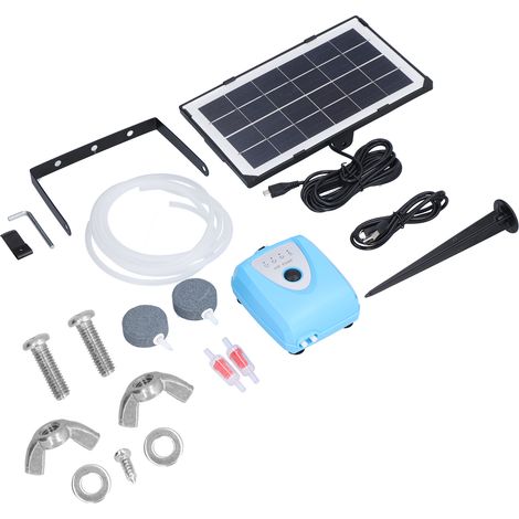 Pompe à air solaire AP008 3,5W 3,0-4,25V, oxygénateur d'étang silencieux, diffuseur d'oxygène basse consommation pour bassin, aérateur autonome. (1/5)