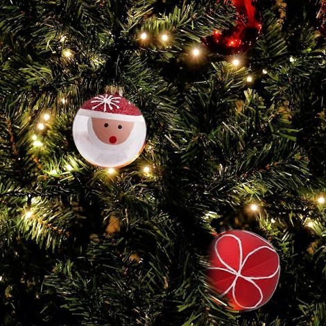 Lot de 9 boules de Noël en plastique de 6 cm, décorations à suspendre au sapin, à utiliser sur un bureau ou à accrocher au mur. Décoration pour la maison ou les fêtes. (1/4)