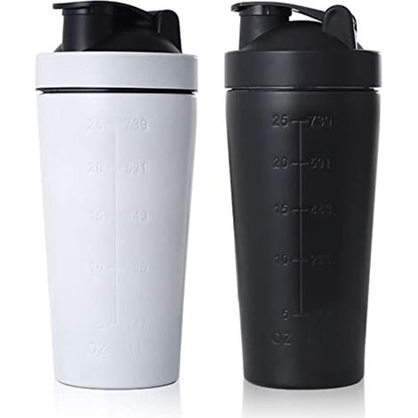 Shaker Proteine Inox,2 Pièces Sport Fitness Shaker 750ml Shaker à Protéines en Acier Inoxydable Protein Shaker Protéines Bottle