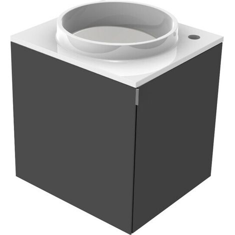 emco evo 450 Gästewaschtisch, schwarz, 450x450x508mm, 958227510 (1/4)