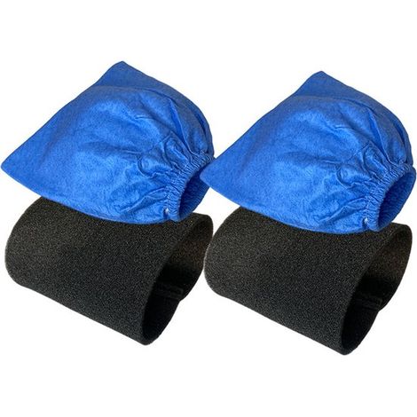 Ensemble de filtres pour aspirateur eau et poussière - avec 2 sacs filtrants en textile et 2 filtres pour eau/mousse - compatible avec - 4 pièces (1/5)