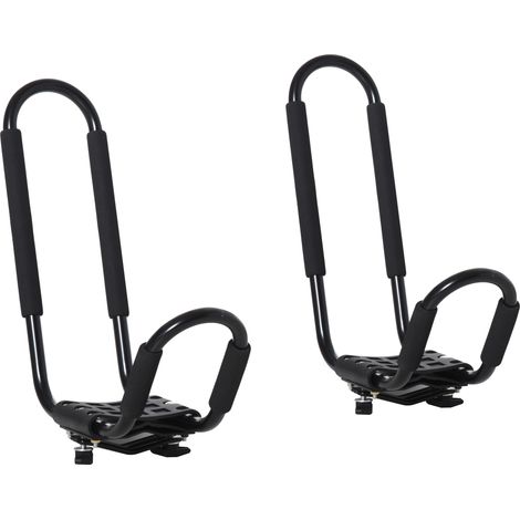 Set 2 Staffe Porta Kayak con Attacco Universale per Portapacchi Adatte per Canoe e Paddleboard, Nero, 46x16.5x47cm