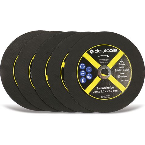 DAYTOOLS Disque à découper en métal, 230x2,5x22,2 mm, 5 pièces
