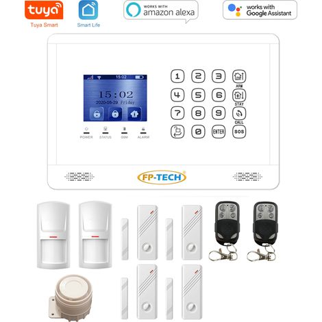 ANTIFURTO BIANCO ALLARME TOUCH SCREEN COLORI CASA WIFI GSM WIRELESS SENZA FILI APP ALEXA GOOGLE - M