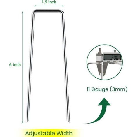 Picchetti de jardin en Acciaio Zincato pour impieghi gravosi de 15 cm, picchetti de fissaggio pour tissu barrière contrôle l'erbacce (10, argent) (1/3)
