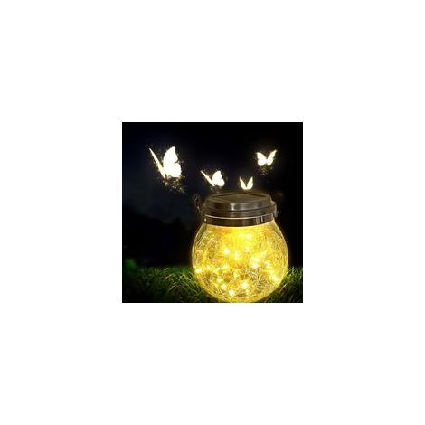 Lanterne solaire, Lumières décoratives solaires suspendues pour l'extérieur, Lampe de pot à énergie solaire de jardin (blanc chaud) (1/5)