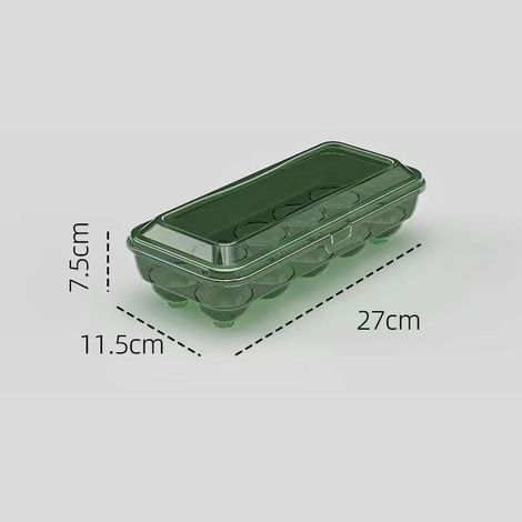 Portauova universale trasparente, contenitore con coperchio, organizer per frigorifero, 1 pezzo, verde trasparente, contiene 10 uova