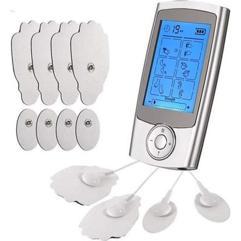 Électrostimulateur TENS - Batterie Lithium Rechargeable - Écran LCD - Minuteur 10 à 60 Min - Pour Soulagement Douleurs Dos Épaules Chevilles - 1 Pièce (1/3)