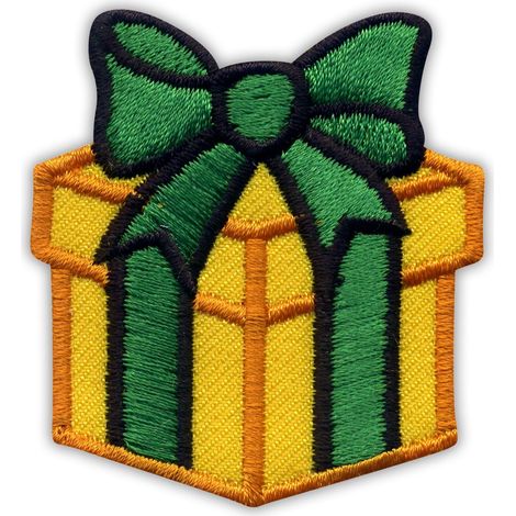 Parche de regalo - amarillo - Adhesivo termoadhesivo - Parche/insignia/emblema bordado