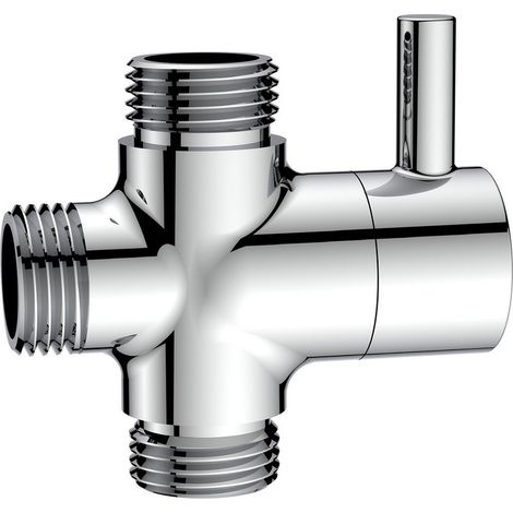 Deviatore con leva in ottone m1/2"-m1/2"-m1/2" (1/4)
