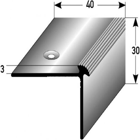 PROVISTON Treppenkante Aluminium eloxiert Bronze Hell Breite 40 mm Höhe 30 mm Länge 1000 mm Gebohrt Treppenkantenprofil Treppenwinkel Winkelprofil Kombiwinkel 1 Stück (1/3)