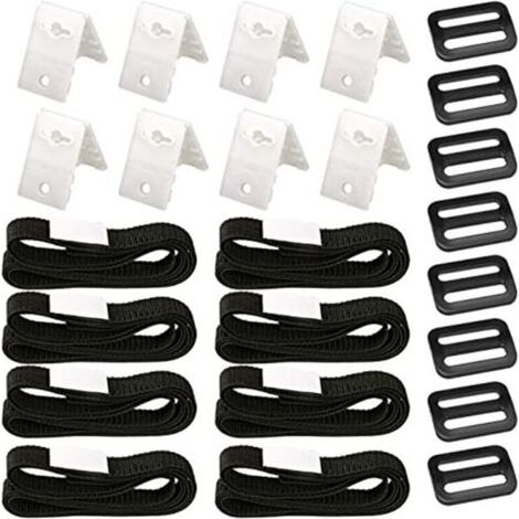 Fixation pour Bâche Solaire de Piscine,8 Pièces Kit de Sangles de Couverture Solaire,Enrouleur de Couverture Solaire,Sangles de Fixation,Pinces,Boucles,pour Piscine Universelle