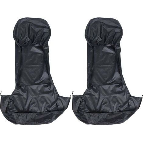 2 coprisedili universali impermeabili in nylon per auto e furgoni, neri (1/4)