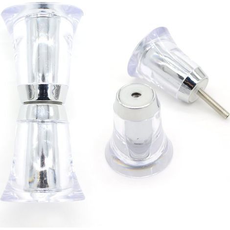 2 paires de poignées de porte de douche transparentes en forme de cônes (1/5)