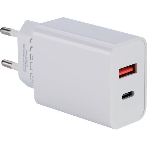 Chargeur secteur USB-C + USB-A - Dhome - 20 W (1/4)