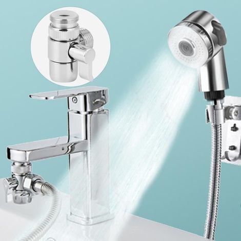 Kit de Lavage des Cheveux Douche à Main Pulvérisateur Kit d\'Adaptateur Convertisseur de Robinet(Convertisseur de robinet ) HB057-Ywey (1/4)