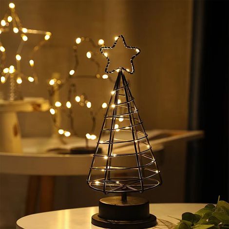 Ornement De Noël - Ornement En Fer Noir - Décoration Intérieure Pour Salon Chambre Bureau - 29 X 11 5 X 11 5 Cm - 1 Pièce