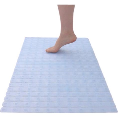 Tapis de douche rectangulaire antidérapant à ventouses, séchage rapide, écoulement par fentes, pliable, 40 x 70 cm, Transparent (1/5)