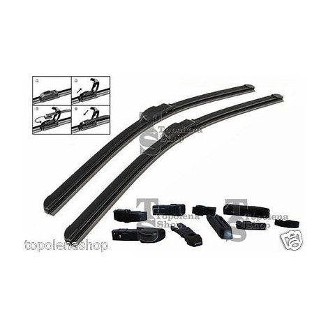 SPAZZOLE TERGICRISTALLI UNIVERSALE AUTO AERO FLAT 9 ATTACCHI 24" 600MM SPAZZOLA