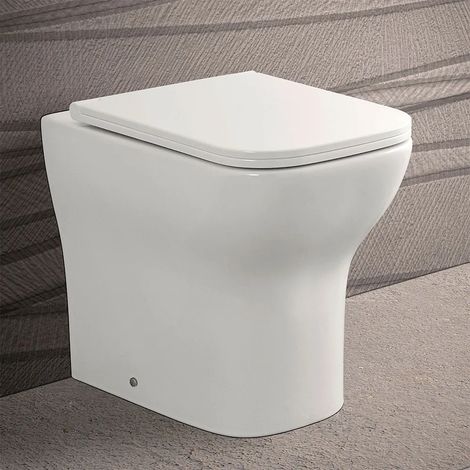 Wc filomuro bianco lucido senza brida con scarico multiplo Plana