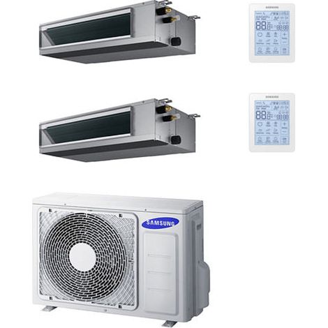 Climatizzatore Condizionatore Samsung Canalizzabile a bassa prevalenza Dual split Inverter R32 12000 + 12000 BTU AJ050TXJ2KG/EU Classe A+++/A++ Con Comando a Filo MWR-SH11N (1/4)