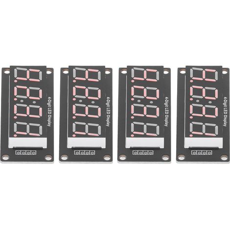 Lot de 4 afficheurs LED numériques à 4 chiffres, module d'horloge 7 segments TM1637 0,56 pouce rouge MRA041D (1/5)