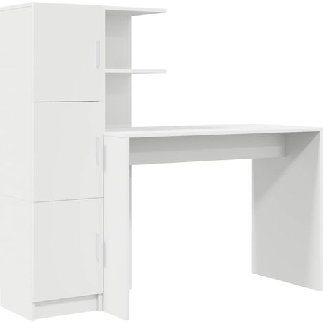 Maison Exclusive - Schreibtisch 2 pcs Weiß