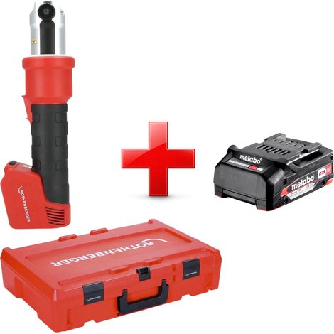 Prensa a batería Rothenberger ROMAX NANO 18 V 34 kN CAS + 1 batería 2,0 Ah + Rocase - sin cargador
