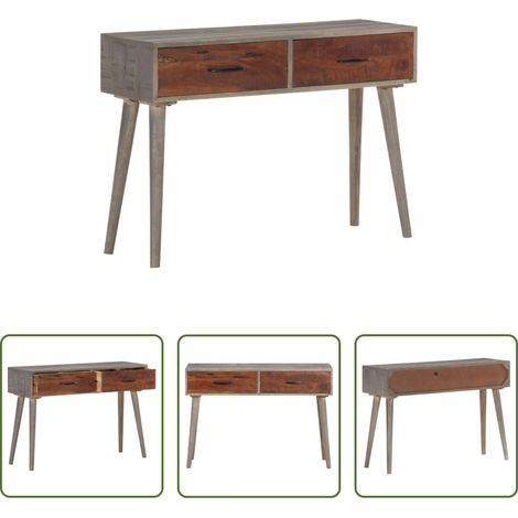 Table d'entrée bois -  Table console Gris 110x35x75 cm Bois de manguier massif brut (1/5)