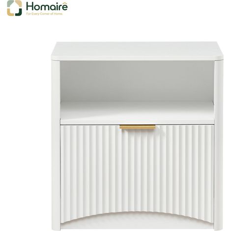 Bout de canapé, blanc, en blanc 58 x 38 x 60 cm HOMAIRE (1/5)