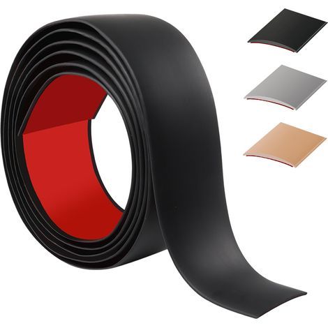 100cm Barre De Seuil Adhesive,Flexible Seuil De Porte Adhesif PVC,Barres De Transition De Seuil Pour La Cuisine/Salon,Profil De Transition Pour Joindre Les Joints De Sol/Carrelage/Laminé(4cm,Noir) (1/5)