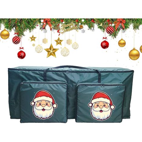 Sac de Rangement pour Sapin de Noël,Résistant Aux UV Sac Avec 2 Poches,Pochette Organisatrice pour Accessoires de Fête Pour Camping Dressing Buanderie Salon (1/5)