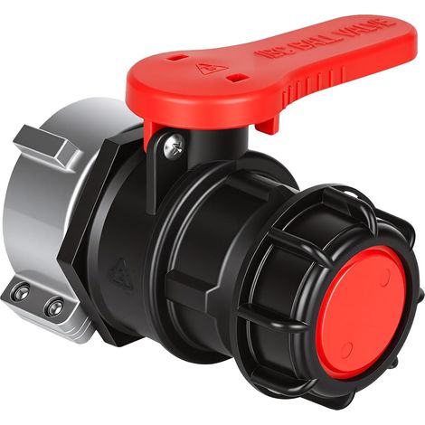 Adaptateur Robinet à boisseau sphérique 60 mm à 75 mm, accessoire de réservoir, robinet d'arrêt, robinet de vidange pour conteneur, réservoir d'eau, réservoir de pluie (DN50) (1/5)