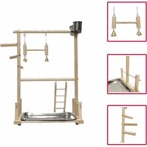 Wooden Parrot Perch, Parrot Playground Ladders and Feeders - Cockatoo ...
