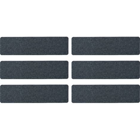 Tapis d'escalier auto-adhésif réutilisable, 6 pièces, gris (1/5)