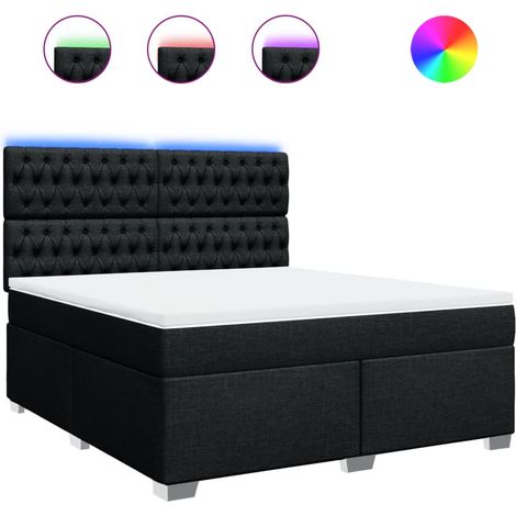 Maison Exclusive - Boxspringbett mit Matratze Schwarz 180x200 cm