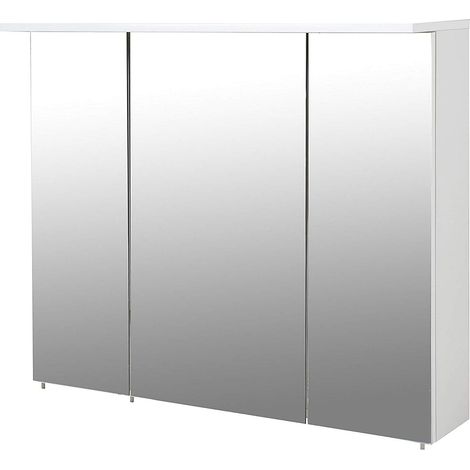 Armoire à Miroir profilée, Blanc Brillant, 80 x 16 x 72,3 cm (1/5)