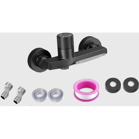 Mitigeur de douche, mitigeur de douche avec bouton de sécurité, robinet cascade, robinet de baignoire, 2 sorties, thermostat de douche, robinet de douche en laiton