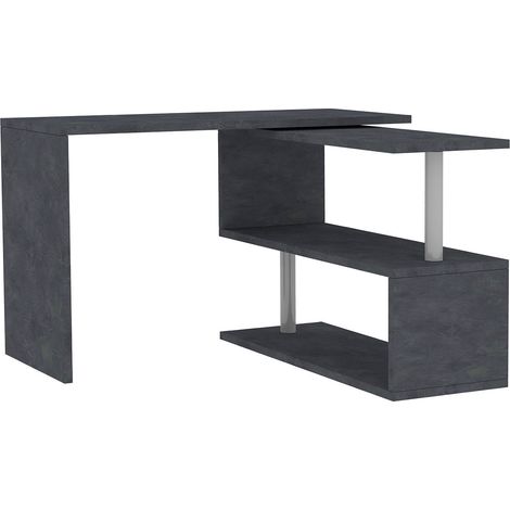 Scrivania con Gamba ad S Girevole 120/65x50x75 cm Volta Ardesia (1/5)