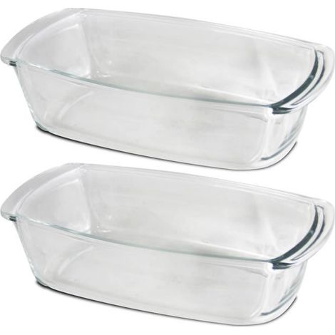 Lot de 2 plat à four, plat à tarte, moule de cuisson, capacité 1.5 L - Longueur 28 x Profondeur 14.8 x Hauteur 7.2 cm (1/3)