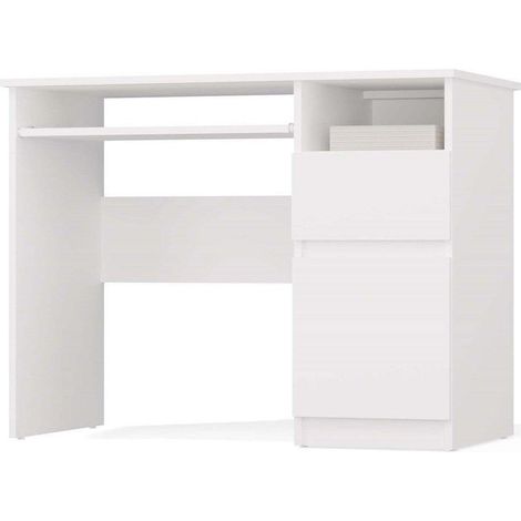 PORTO – Computer-Schreibtisch mit 1 Tür und 1 Schublade rechts – 51x98,5x75,5 cm – Weiß
