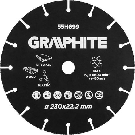 Disque À Tronçonner - 230 x 22,2 mm - Pour Bois Et Plastique - 1 Pièce