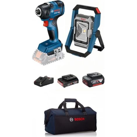 Set di macchine a batteria Bosch: GDR 18V-200 + GLI 18V-1900, 1x 2.0/4.0 Ah e caricabatterie in borsa (1/5)